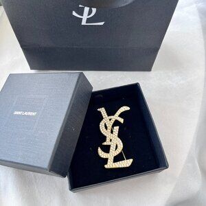 Saint Laurent Diamond Brooch Yellow